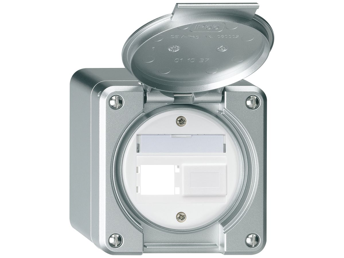 AP-Montageset robusto IP55 Frontauslass für 2×R&M aluminium