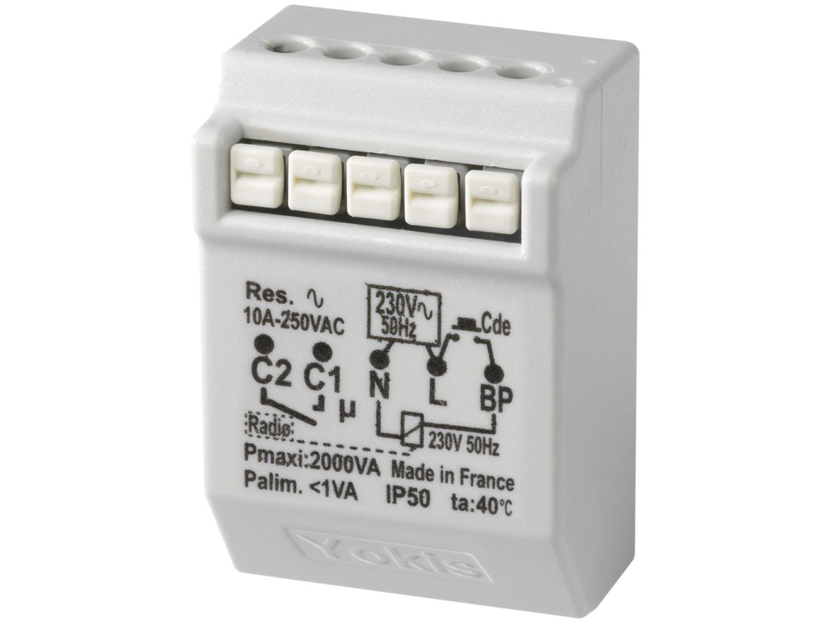 EB-RF-Rolladenaktor Yokis 230VAC 500VA 2A 2.4GHz