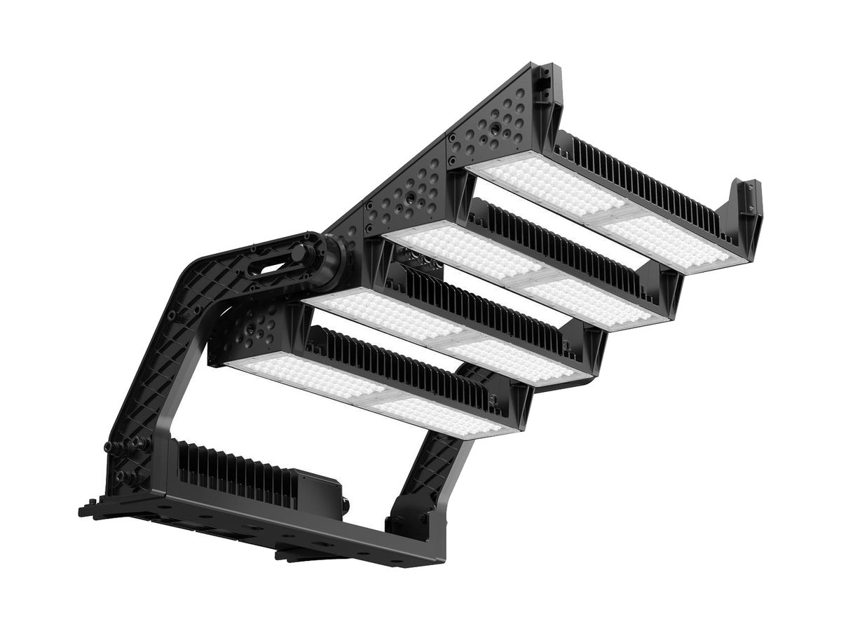 LED-Strahler DOTLUX HLFsport 1600W 190200lm 3000K IP66 80×12° DALI schwarz