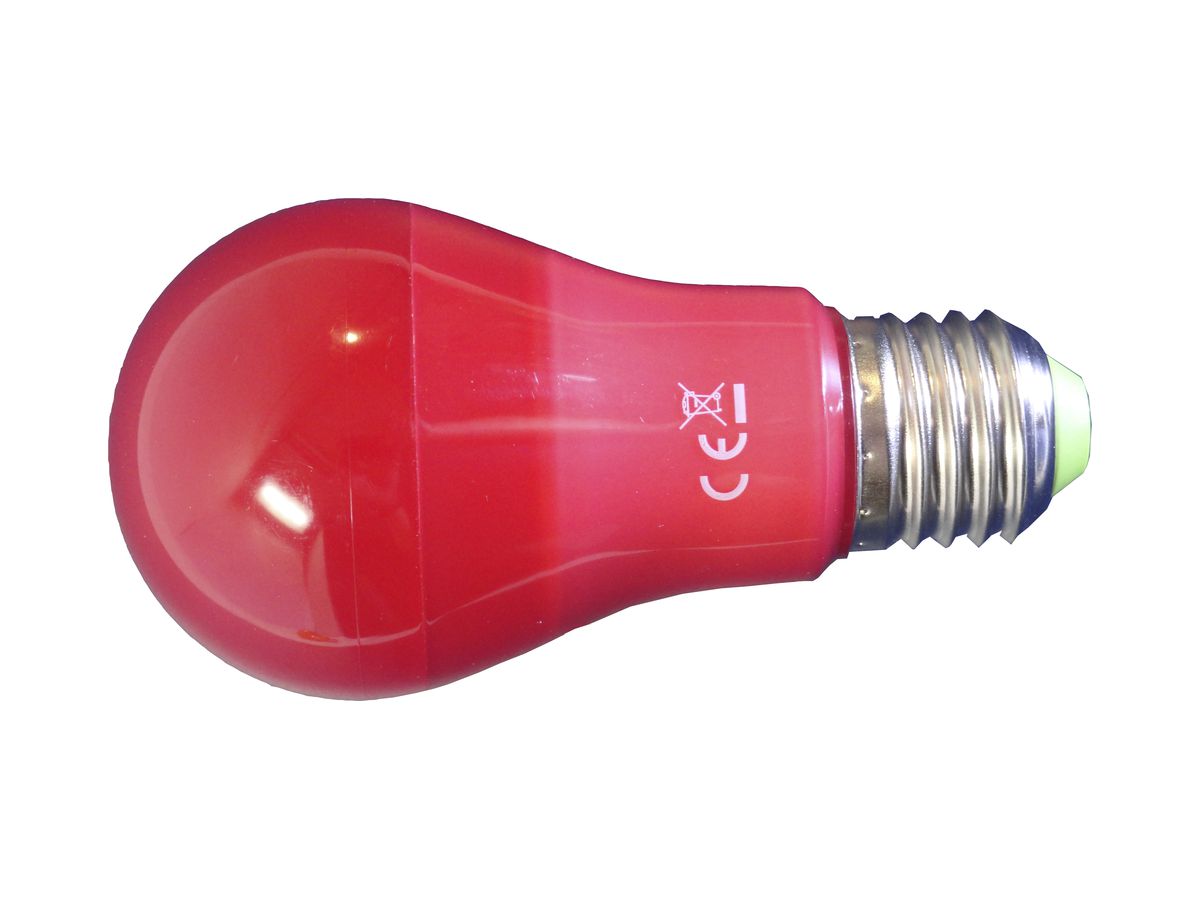 LED-Lampe ELBRO E27, A19, 3W, 230V, 40lm, rot, opal