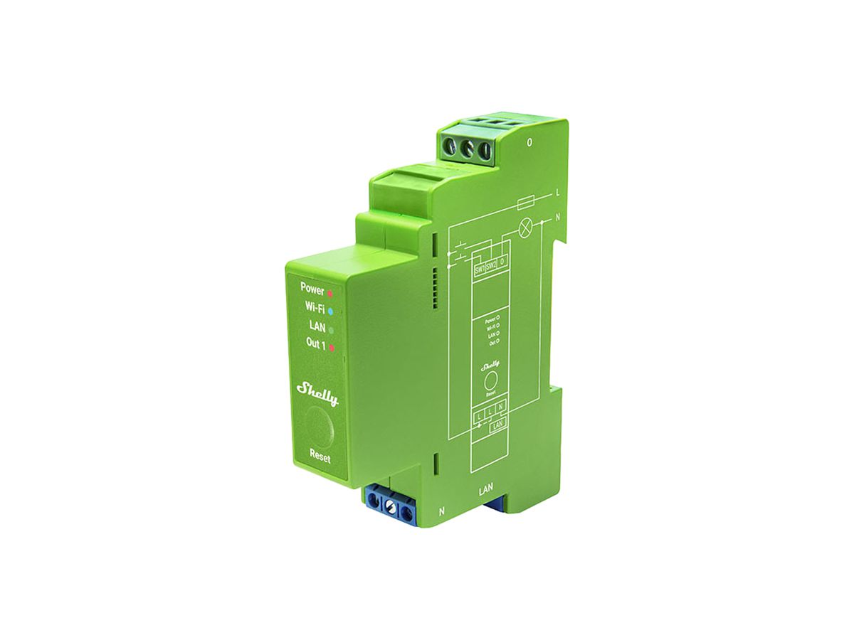 REG-RF-Dimmaktor Shelly Dimmer 1PM Wi-Fi/Bt 1×Ausg 200W 240V 1TE