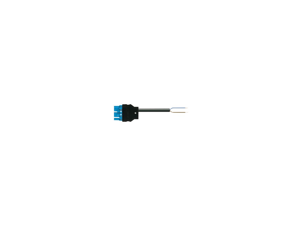 Übergangsleitung MIDI 2×1.5/3×1.5mm² 20A 250V 5m Cod.I Stecker-frei Ende bl Cca