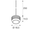 Pendelleuchte SLV PANTILO E27 1×0…15W Ø185mm Silber
