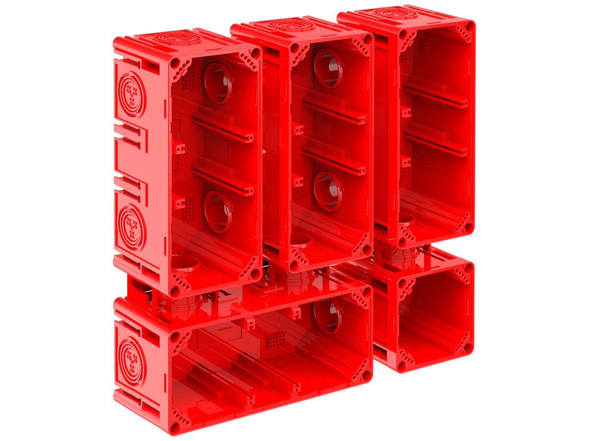 Einlasskasten CRALLO-LEU 278×278×73mm 3×3 Halogenfrei rot