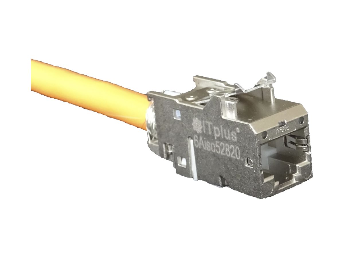 Buchse ITplus RJ45/s, Kat.6A ISO Metall 10G mit Staubschutz, weiss