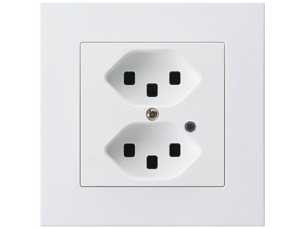 UP-Steckdose Hager kallysto.pro 2×T23 beleuchtet C ultraweiss