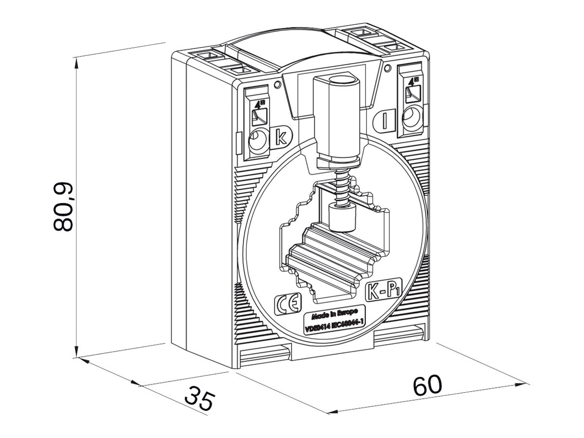 Aufsteck-Stromwandler WAGO 60A/1A