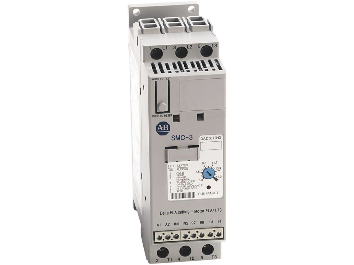 Softstarter AB SMC-3 150-C16NBD (5.3…16A), 100…240VAC, 7.5kW, Bypass