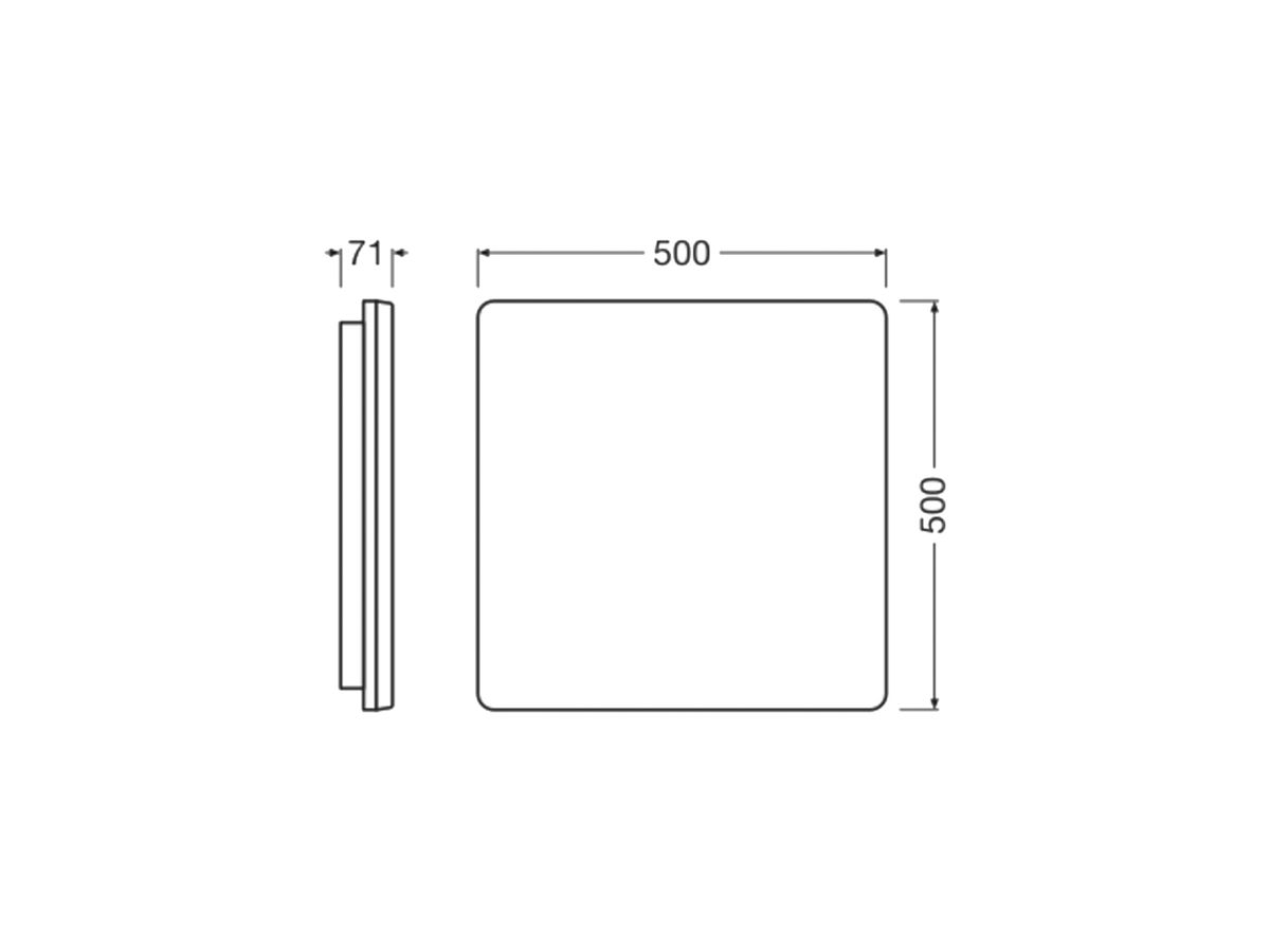 LED-Deckenleuchte LEDVANCE SURFACE FLAT SQ 27W 3780lm 830/840 IP54 DALI DIM ws