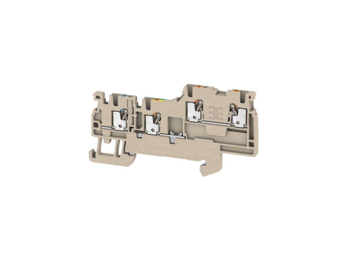 Sensor-/Aktor-Reihenklemme Weidmüller AIO21 SO+PE PUSH IN 1.5mm² beige