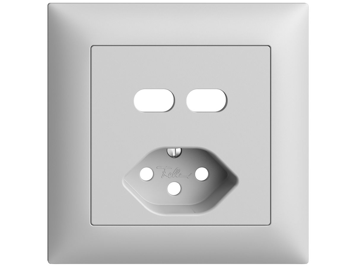 UP-Montageset Feller EDIZIOdue für Steckdose USB 2×Typ C + Typ 13 hellgrau