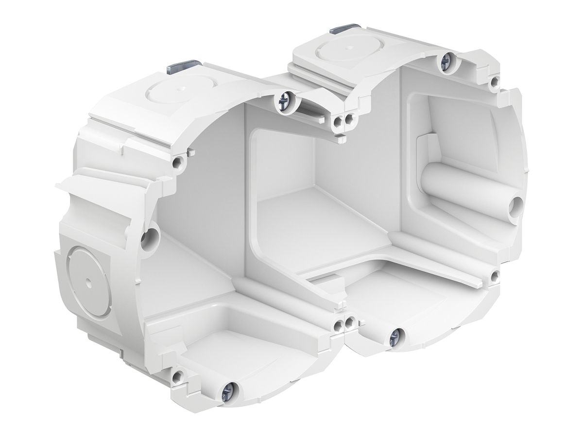 Hohlwanddose AGRO Quickbox H1 2×1 Ø83mm halogenfrei weiss