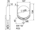 Schnellverleger BET 2056 U-Fuss Kunststoff 90…100mm 1×Kabel Stahl tfZn