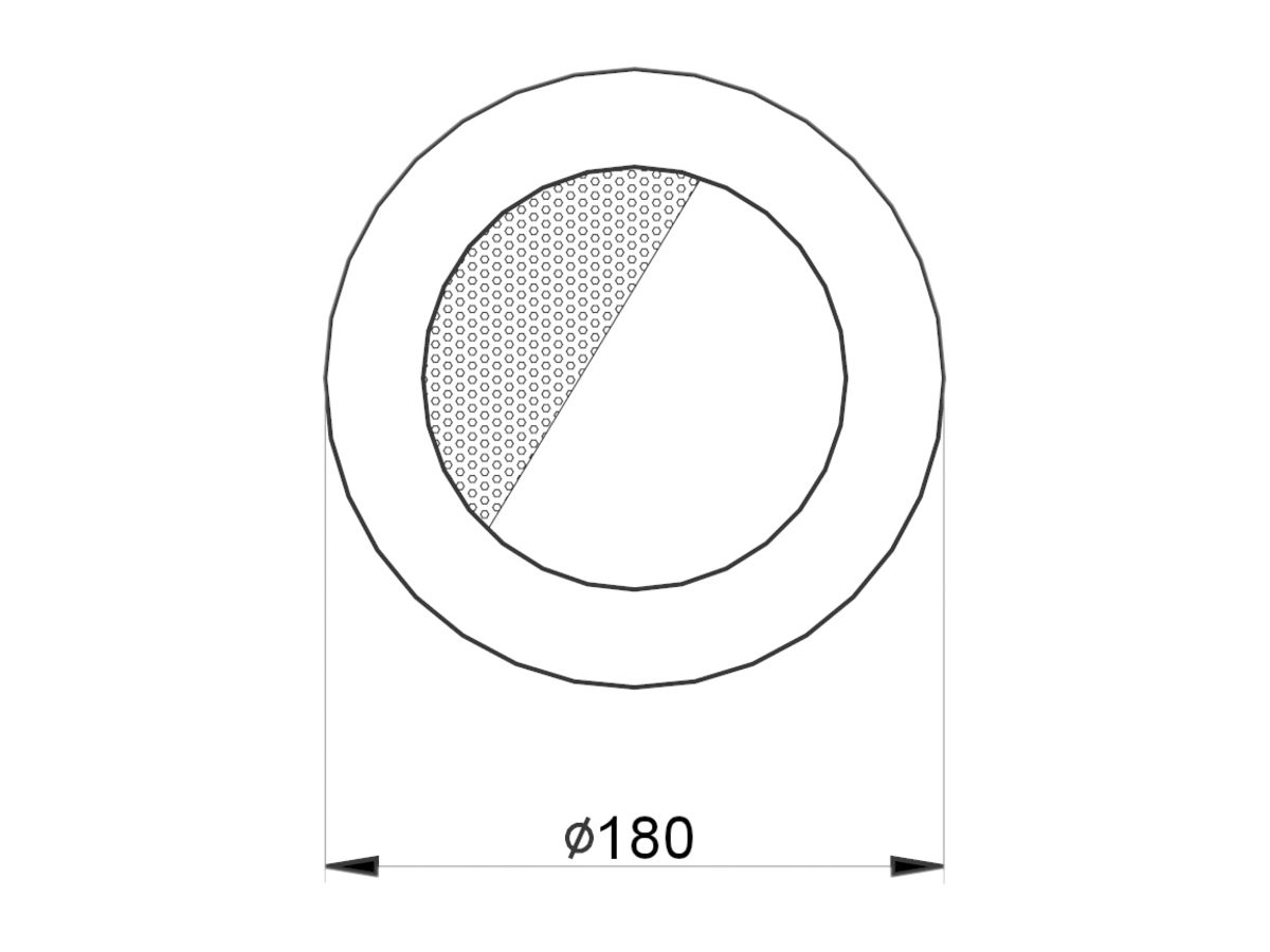 Blende WHD KBS R 180 Kunststoff rund mit Gitter sz für M/R 180