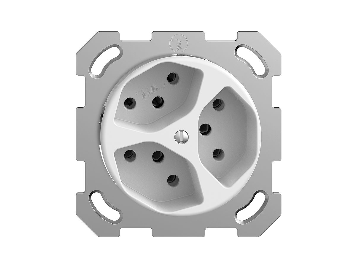 UP-Steckdose STANDARDdue 3×T13 weiss