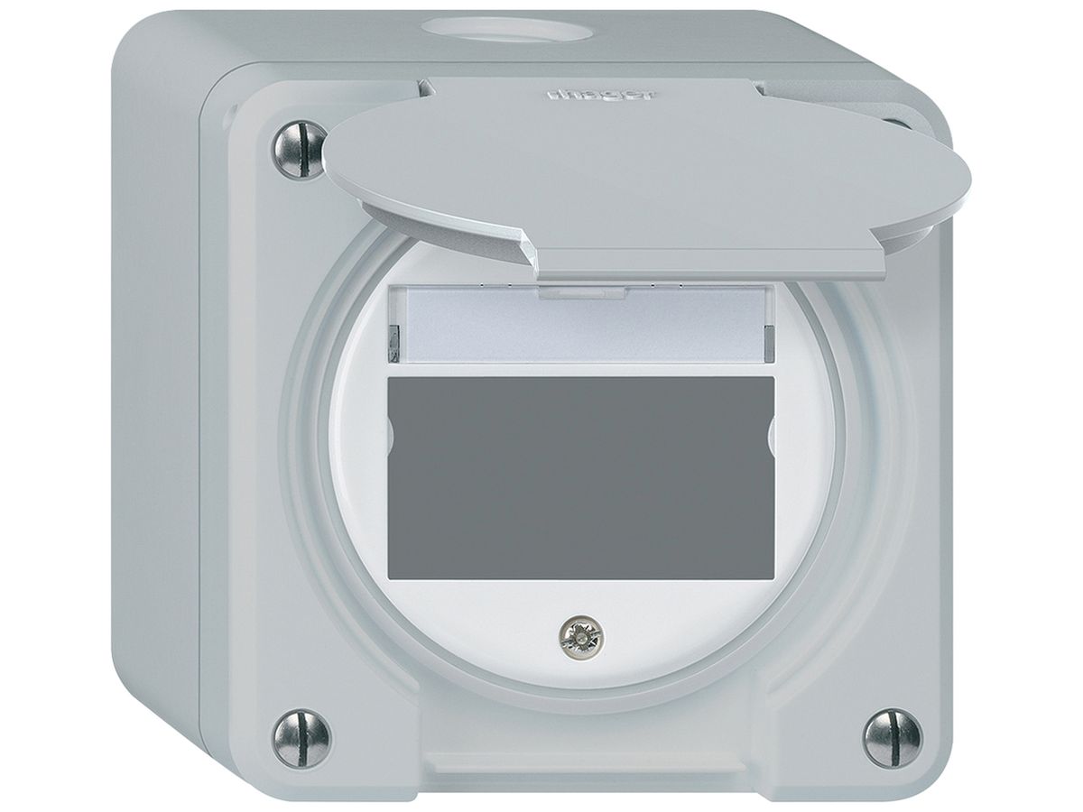 AP-Montageset robusto IP55 flach grau für Multimedia-Modul