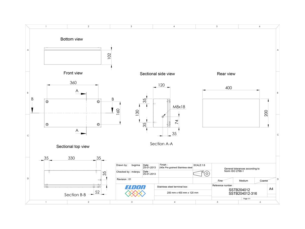 Klemmenkasten nVent HOFFMAN SSTB 400×200×120mm IP66 grau