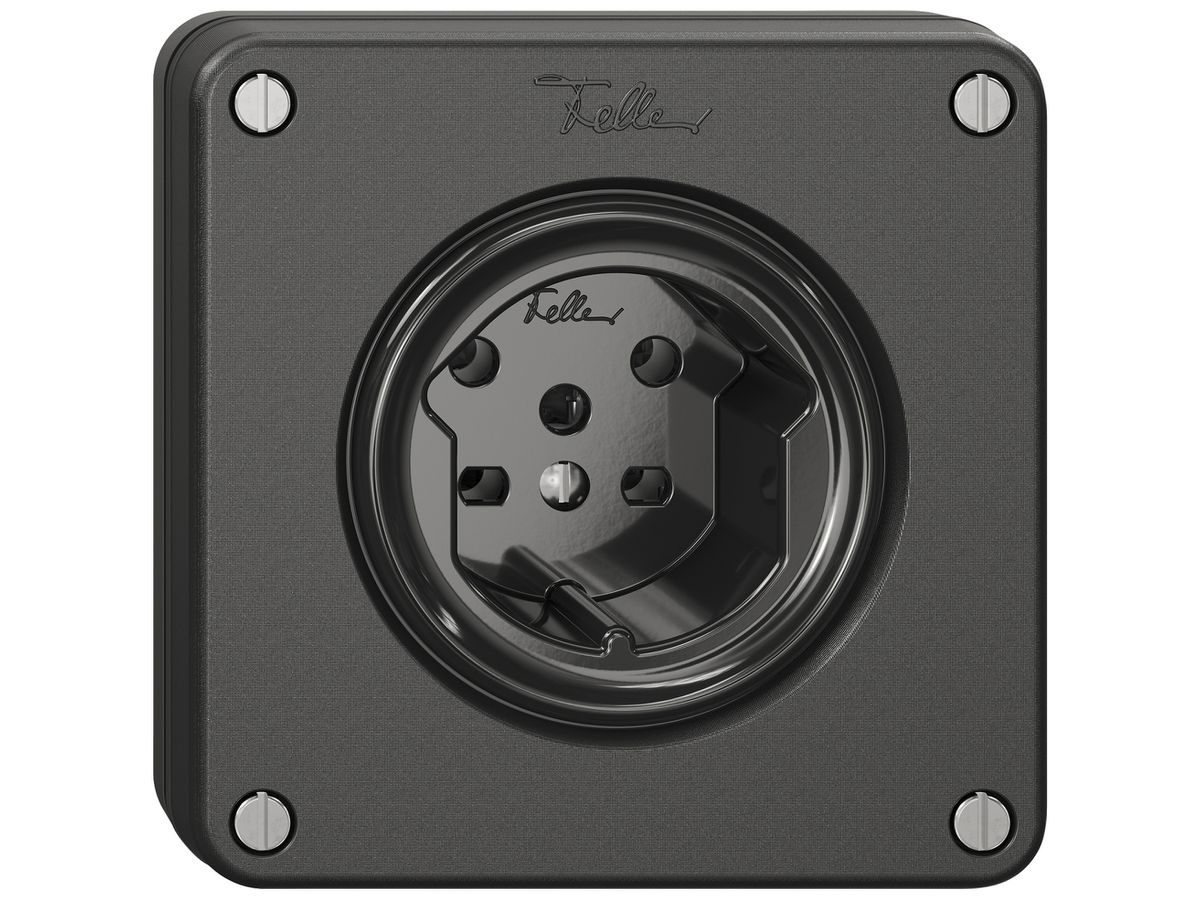 UP-Steckdose NEVO SNAPFIX® 1×T15 10A 440V 87×87×31mm IP21 sz