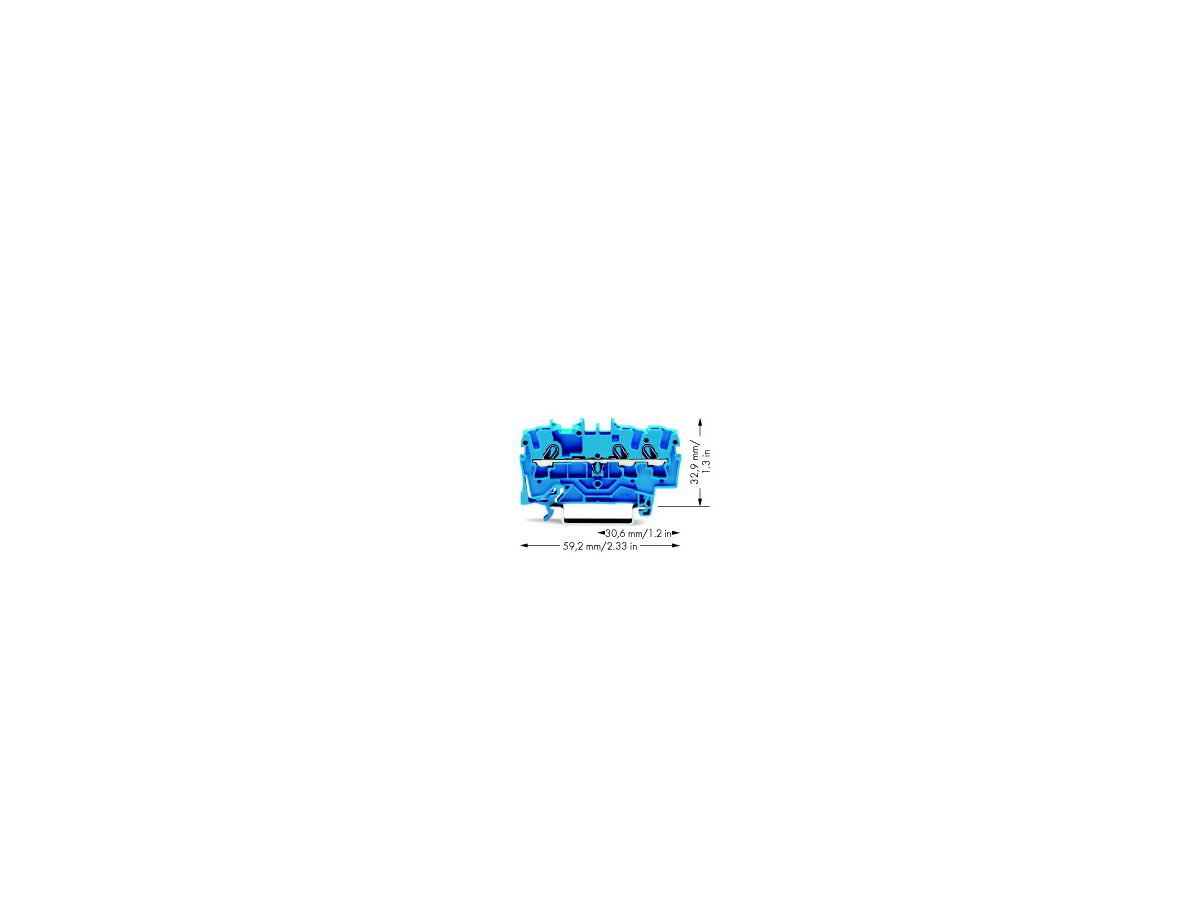 Durchgangsklemme WAGO TOPJOB-S 2.5mm² 3L blau Serie 2002