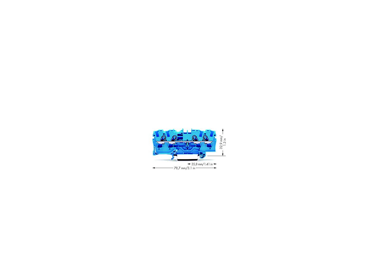 Durchgangsklemme WAGO TOPJOB-S 4mm² 4L blau Serie 2004