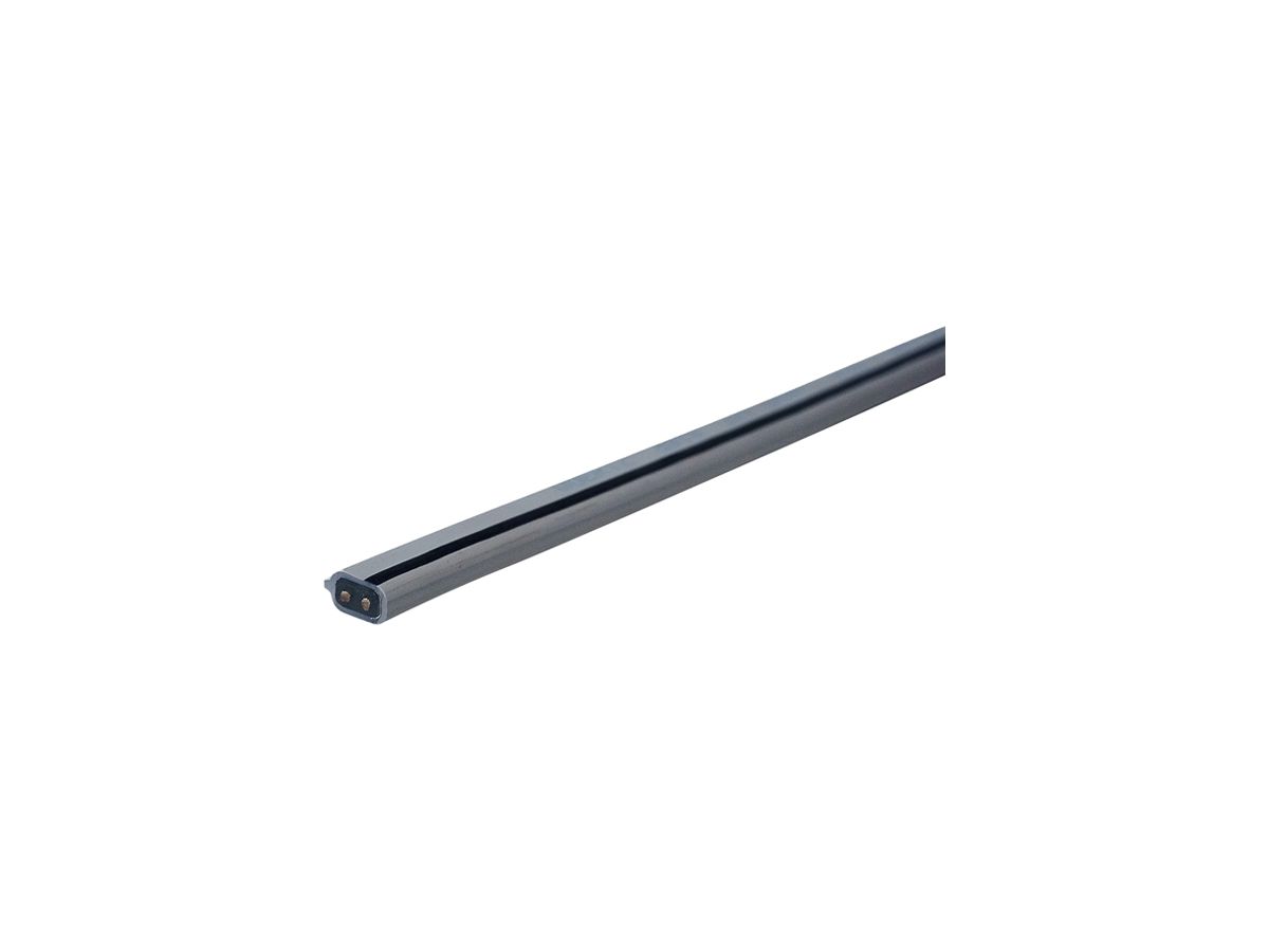 Flachkabel Woertz Data 2×1.5 mm² PVC grau mit schwarzem Streifen Eca