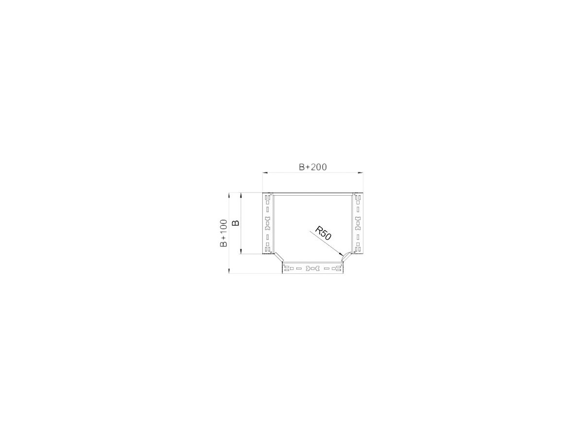 Anbau T-Stück Bettermann RTM 60×200mm tauchfeuerverzinkt