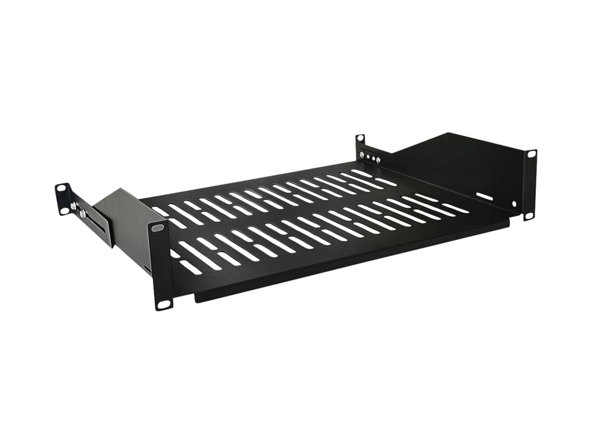 Geräteträger 19" VALUE 2HE 440×350mm T=363…460mm max. 25kg Stahl schwarz