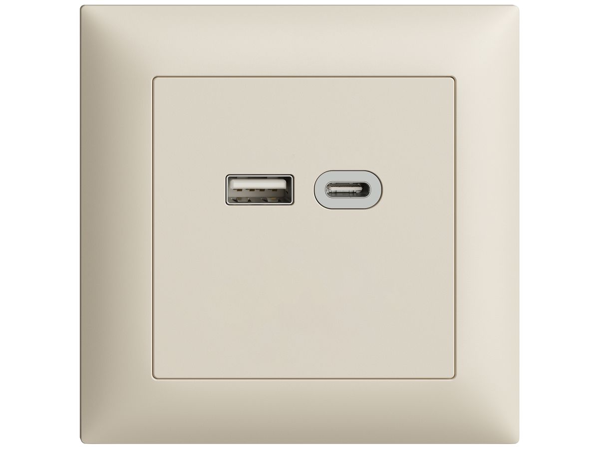 UP-Steckdose USB 18W Typ A + Typ C Feller EDIZIOdue FMI 230V 3600mA crema