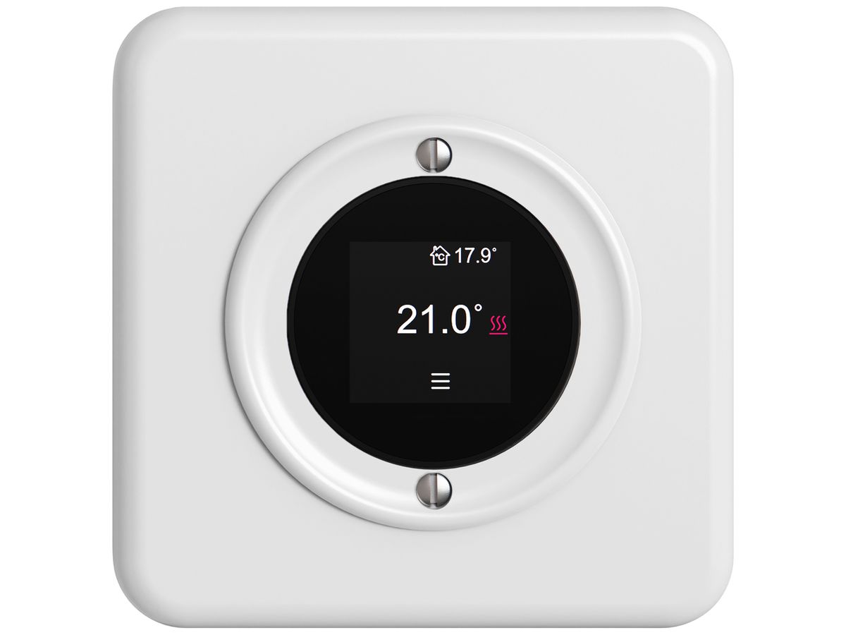 UP-Raumthermostat STANDARDdue SNAPFIX® 230VAC 4…30°C 90×90mm weiss