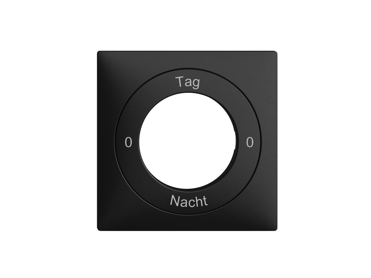 Frontset 0-Tag-0-Nacht EDIZIOdue schwarz 60×60mm für Schlüsselschalter