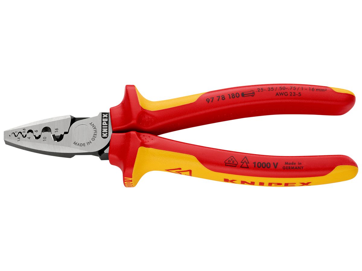 Crimpzange KNIPEX für Aderendhülsen VDE 180mm