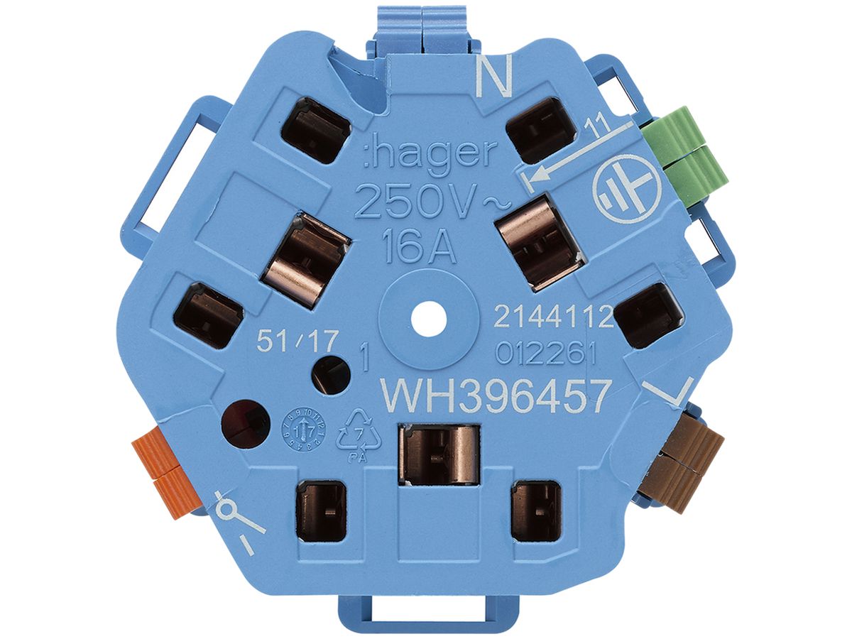 Einsatz zu Steckdose Hager, FLF 3×T13/23 1×S, E