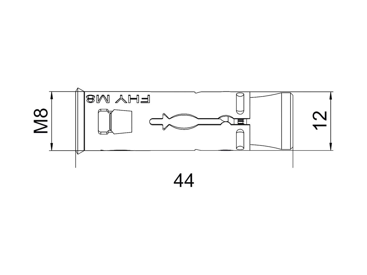 Hohlraumdübel BET FHY M8 43mm St galvanisch/ elektrolytisch verz.