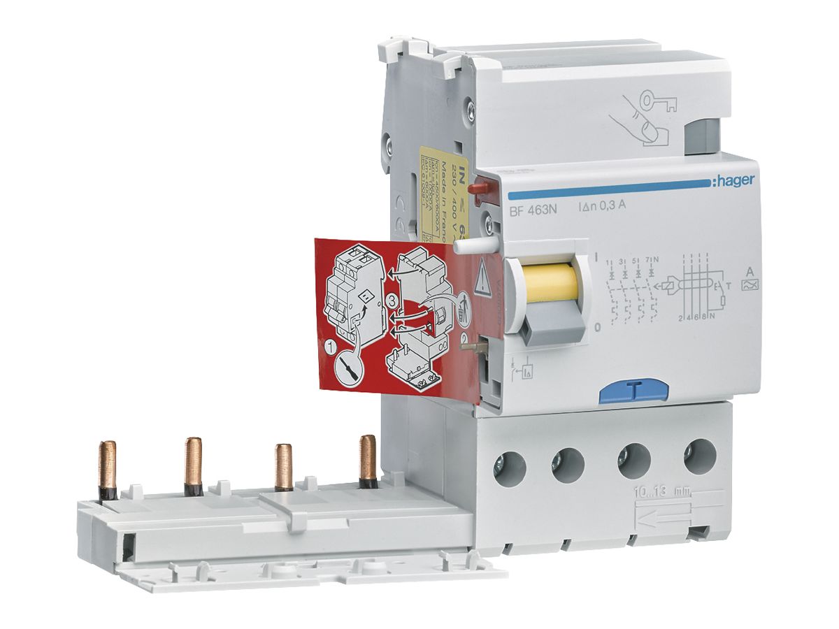 Fehlerstrom-Block Hager 4 230…400V 0.3A A 63A