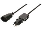 Verlängerungskabel MAX HAURI 3m Stecker Clip-Clap T12 180/130° schwarz