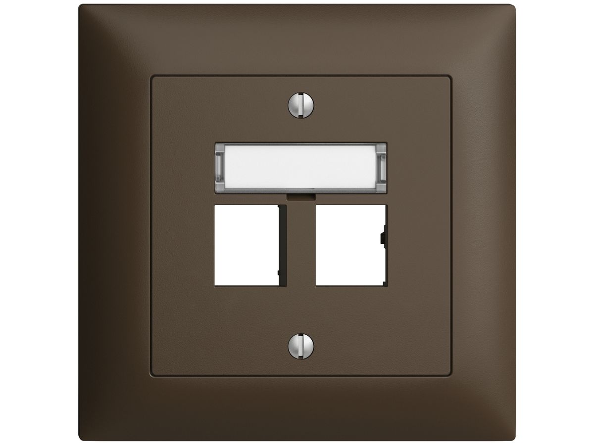 UP-Montageset EDIZIOdue Geradeauslass, für 2×RJ45 freenet, coffee