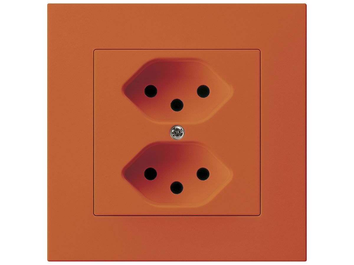 UP-Steckdose Hager KPR, 2×T13, 10A 250V, orange