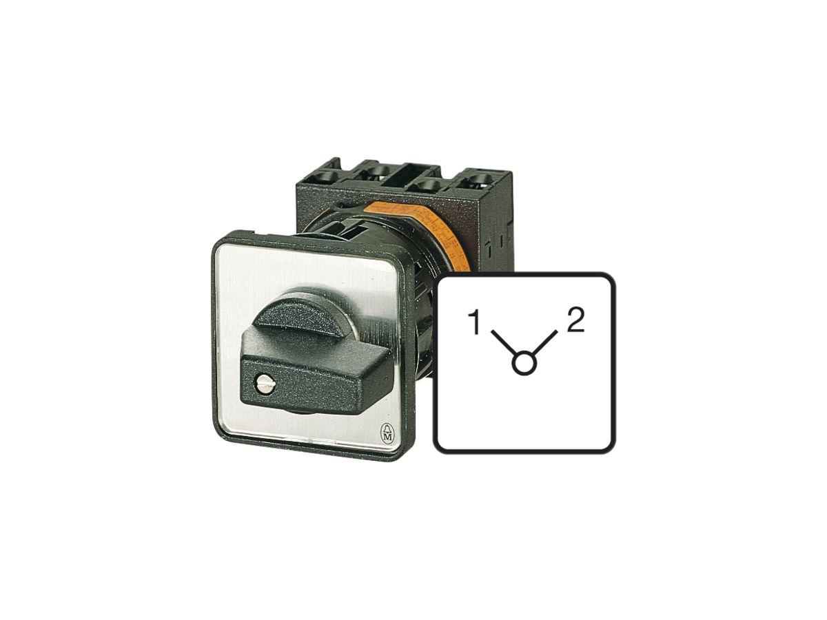 EB-Drehschalter Eaton T0-3-8222/EZ, 20A/690V 3L, Zentraleinbau, "1-2"