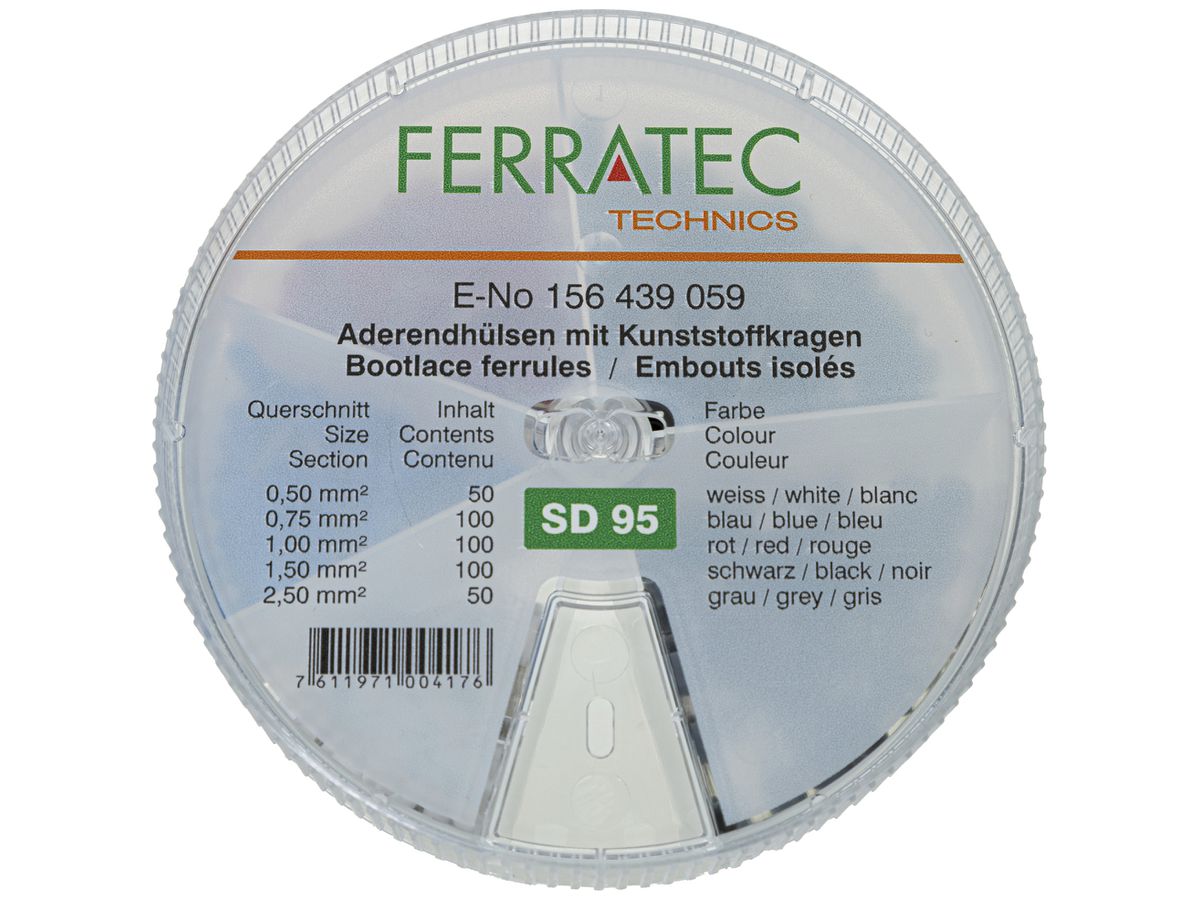 Aderendhülsen-Sortiment Ferratec Typ B isoliert SD95