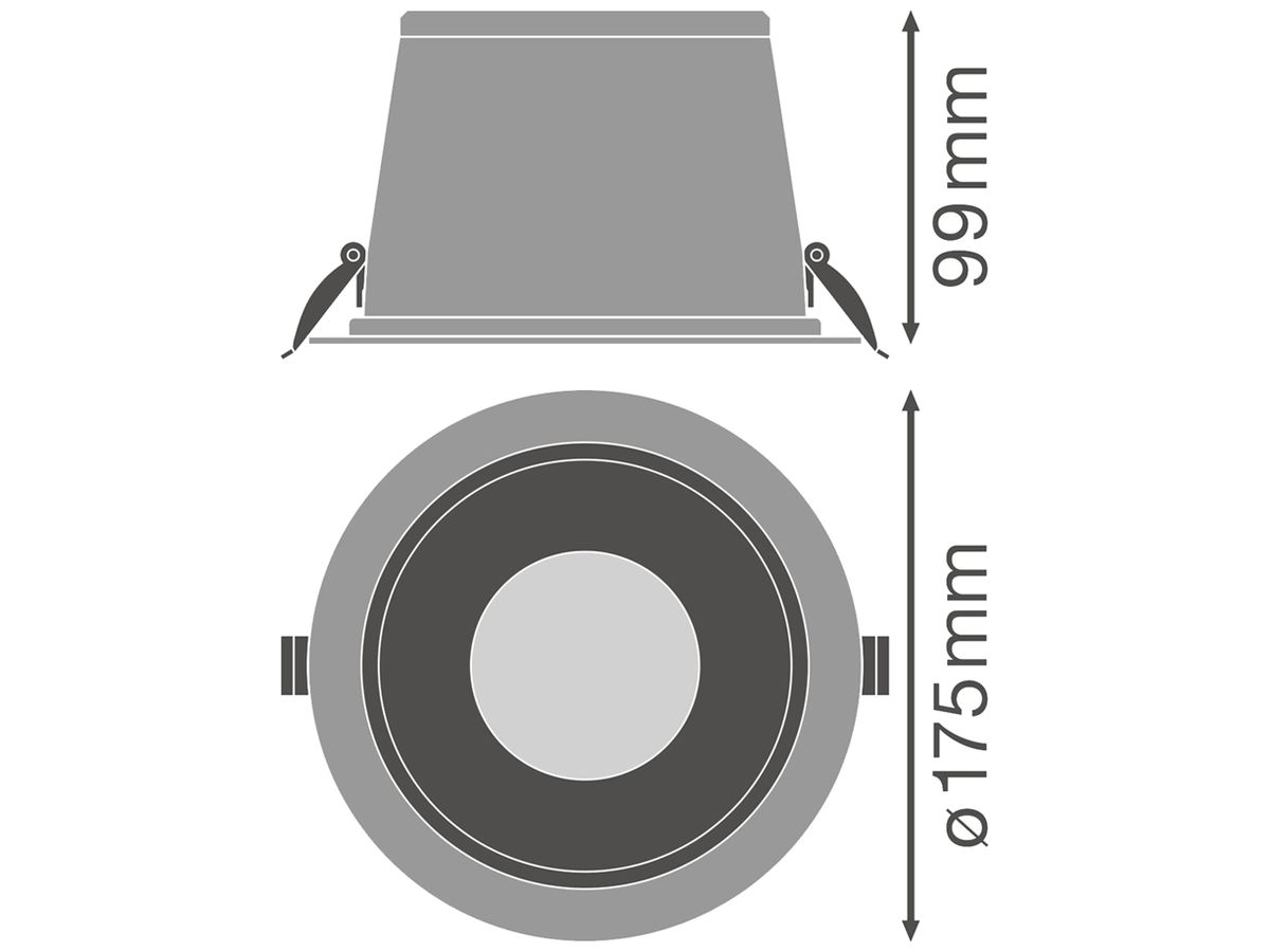 LED-Downlight LEDVANCE BIOLUX 21W 2200lm 2700…6500K DALI Ø175mm weiss