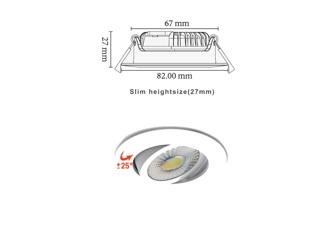 EB-LED-Spot ELGH 8W ws CCT IP44 - 800lm,2700/3000/4000K,dimmbar,Ñ68mm