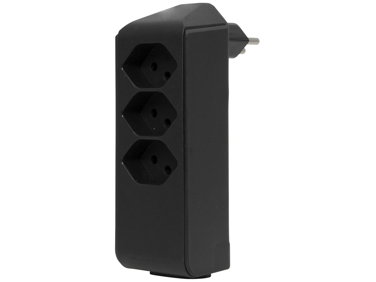 Abzweigstecker cleverLINE 3+1×T13 300° ohne Aufhänger schwarz