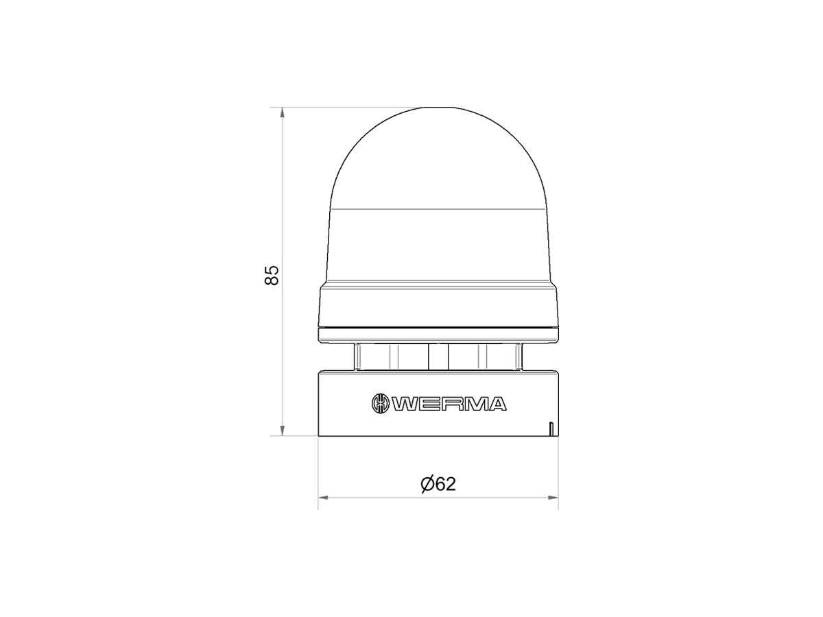 Blitzleuchte WERMA Mini TwinFLASH Combi, 24VAC/DC, gelb