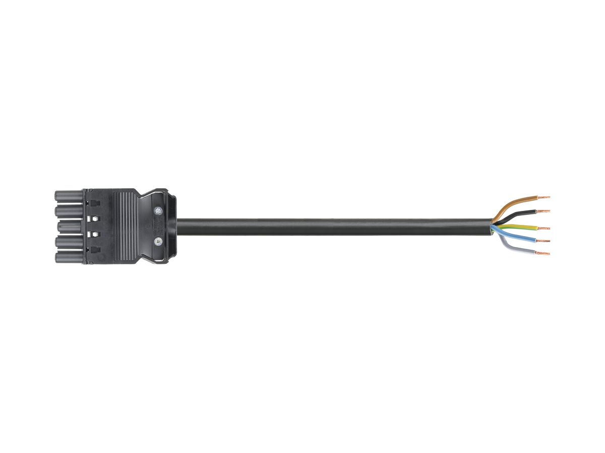 Anschlussleitung Wieland GST18i5 5×1.5mm² 400V 16A 3m schwarz Buchse, Cca