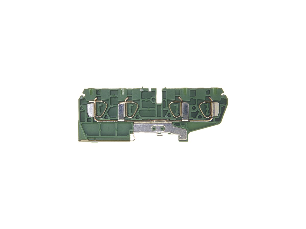 Schutzleiter-Reihenklemme Woertz 1.5…4mm² Federzuganschluss 4×1 TH35 grün/gelb