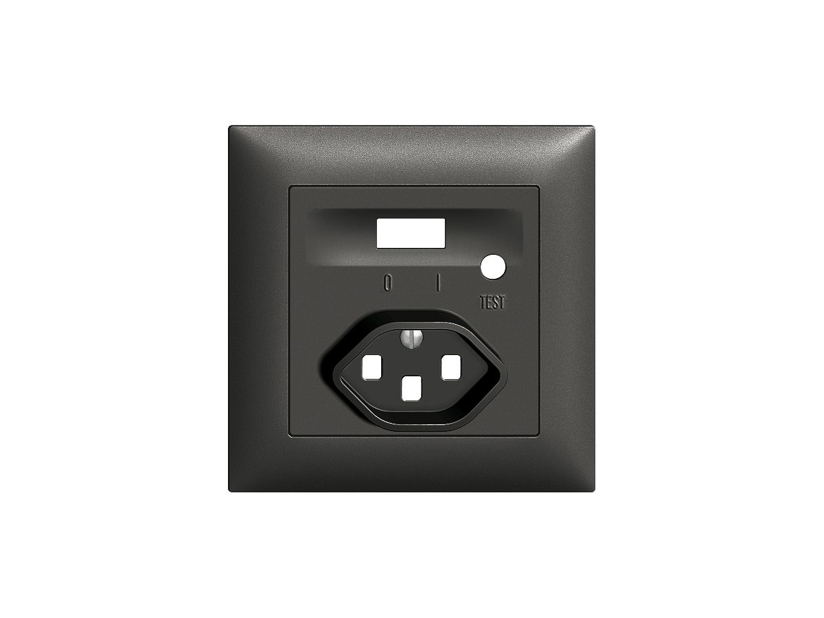 Frontset EDIZIOdue zu FI-Steckdose schwarz