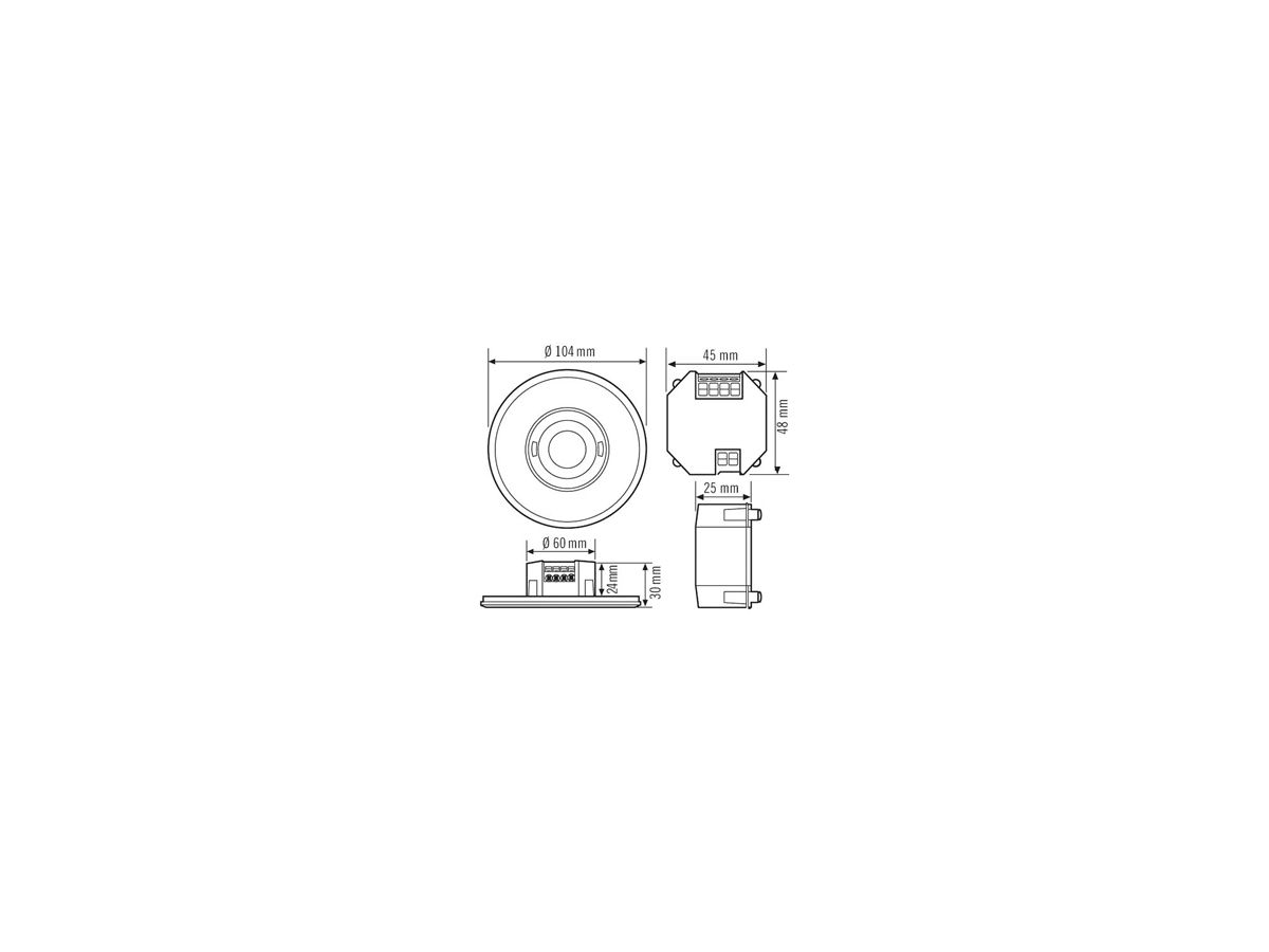 UP-Präsenzmelder ESYLUX PD-FLAT-LS 360i/8 RW DALI, weiss