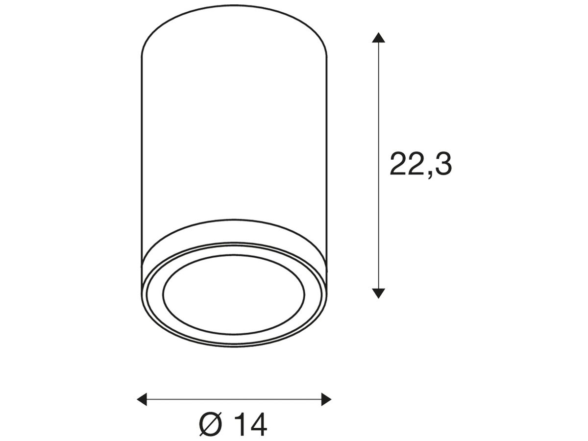 LED-Deckenleuchte SLV ENOLA ROUND L 35W 2800lm 3000/4000K IP65 anthrazit
