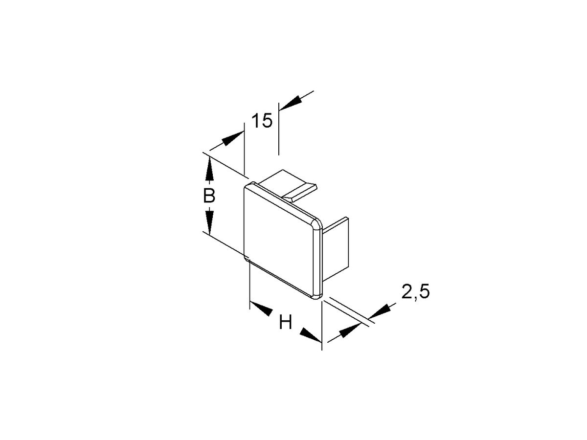 Abschlussplatte HKL grau für 32×30mm