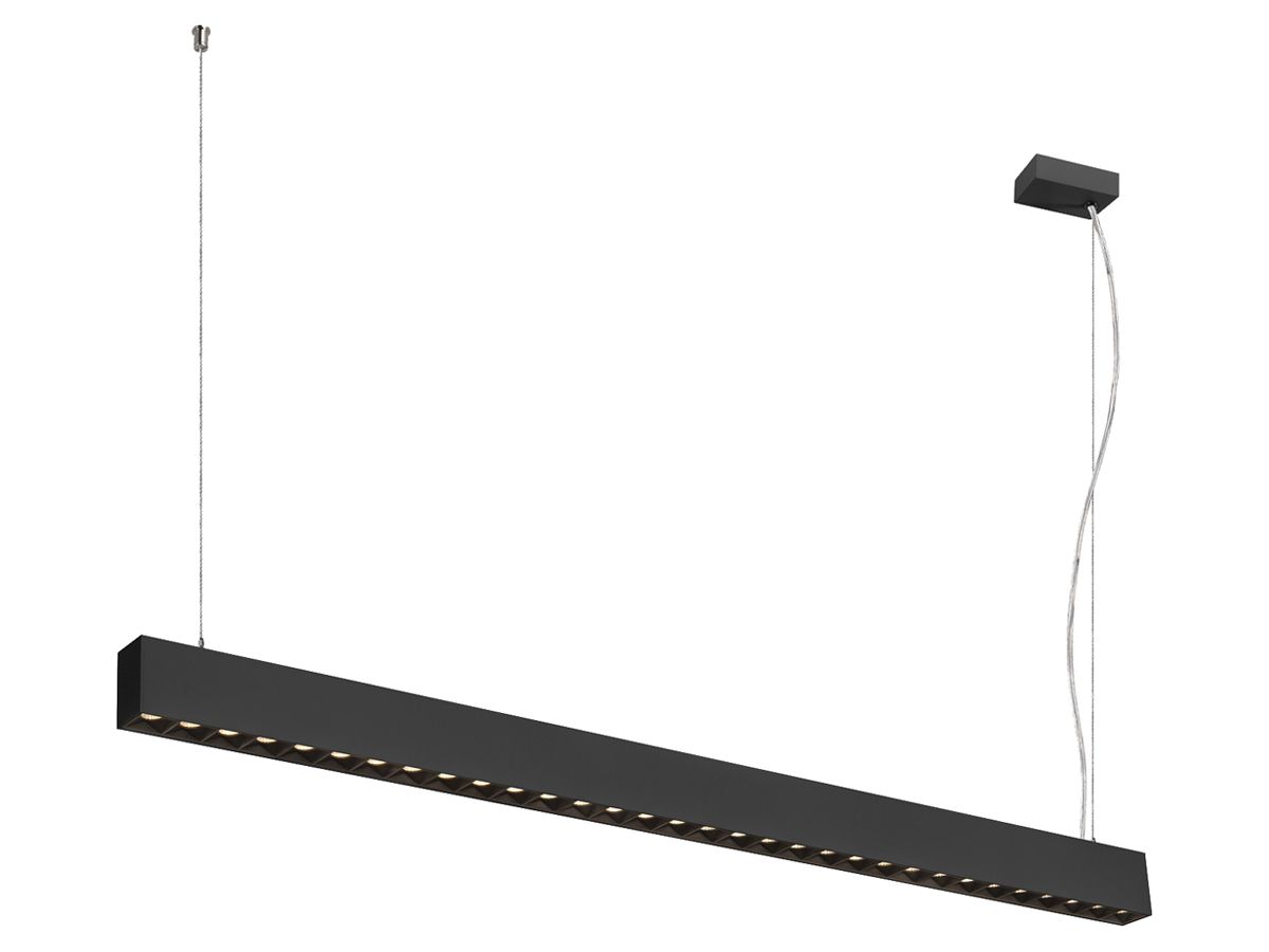 LED-Pendelleuchte SLV GLENOS PRO 60W 3200lm 3000K DALI 1285mm schwarz